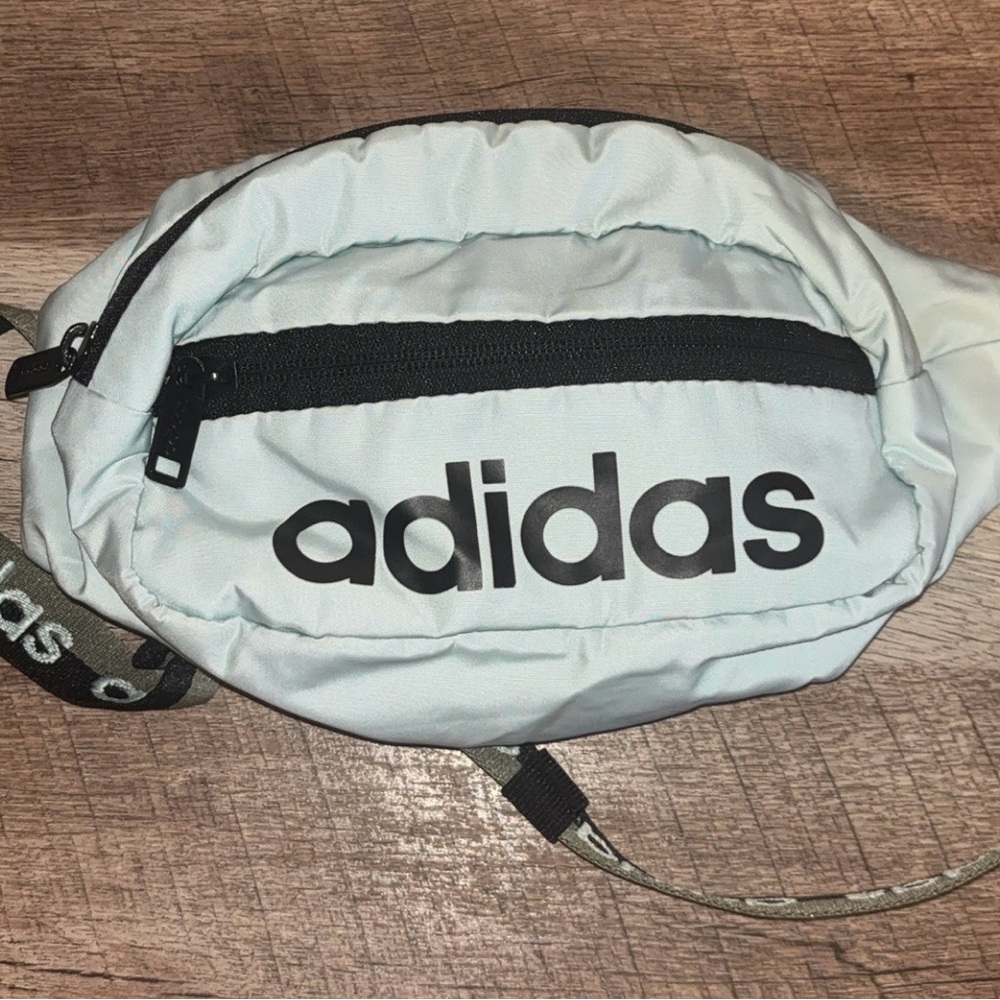 Adidas White and Black Waist Bag